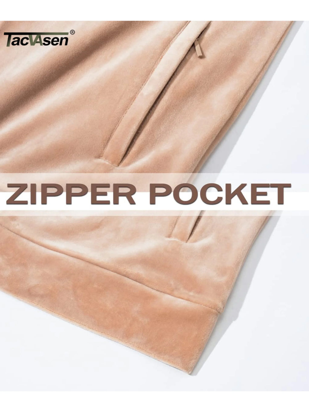 TACVASEN Fleece Velour Full Zip-up Casual Jackets Womens Lightweight Soft Velvet Coat 2 Zipper Pockets Stand Collar Sweatshirts