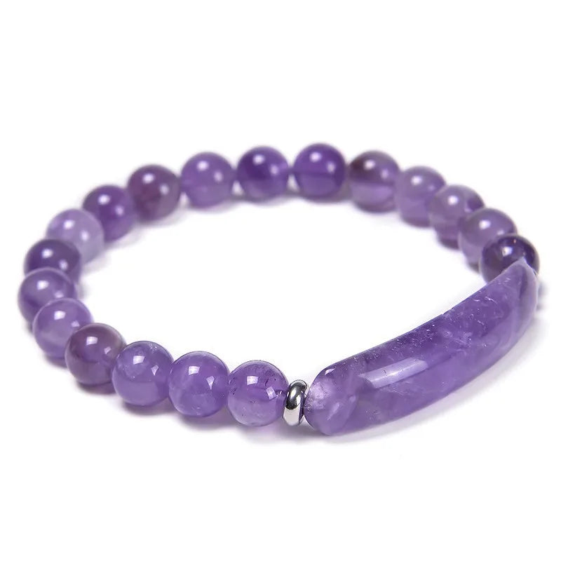Bridge bracelet Natural Stone Crystal Druzy Rose Quartz Amethyst Gemstone Beaded Beads Bracelet for Women Girls Jewelry Gifts