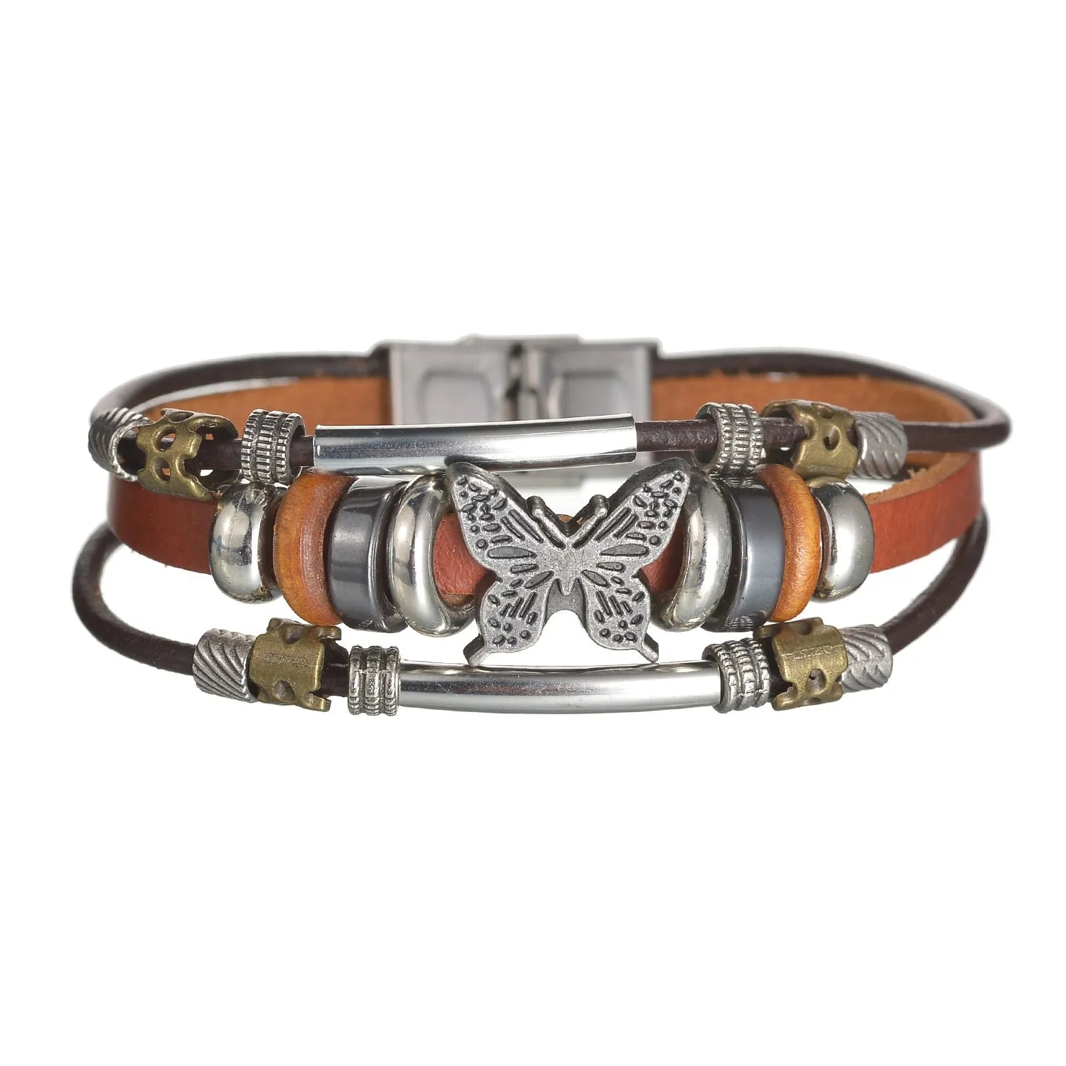 Men's Cross Leather Bracelet Prayer Multi Layer Braided Stainless Steel Fashion Classic Wristband Birthday Gift For Men Women