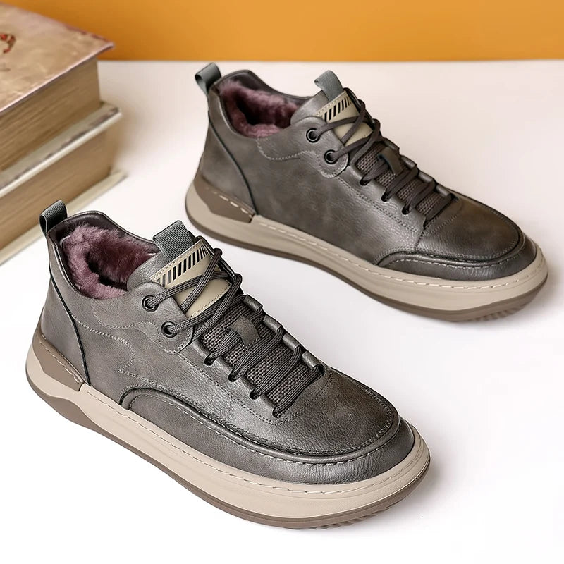 High Quality Winter Boots Men New Outdoor Comfy Men Sneakers Classic Genuine Leather Snow Footwear Luxury Brand Man Hiking Shoes