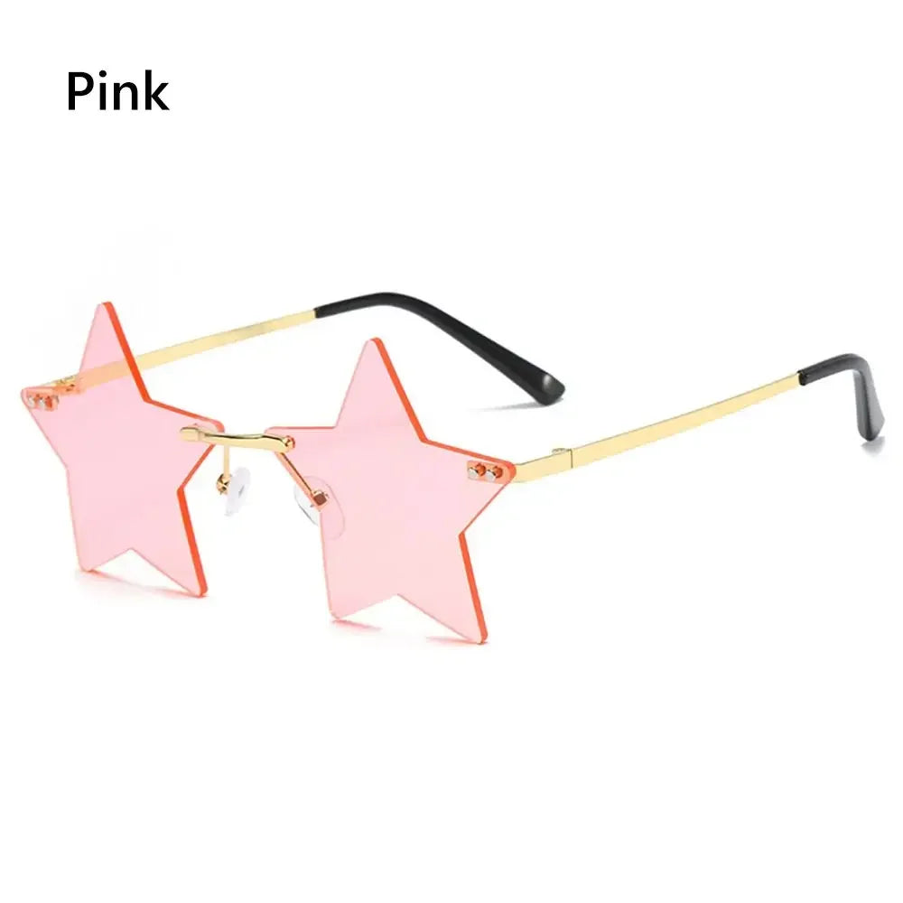 Star Shape Sun Glasses Funny Pentagram Eyewear Eyeglasses Christmas Decoration Party Glasses Rimless Sunglasses Driver Goggles