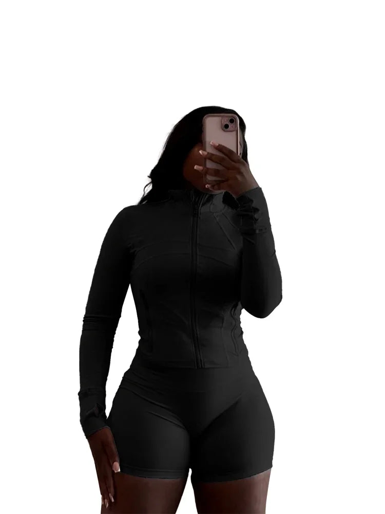 Fall Women Sport Loungewear Sexy Tight Long Sleeve Flared Pants Two Piece Set Active Gym 2 Piece Matching Sets Tracksuit Outfits