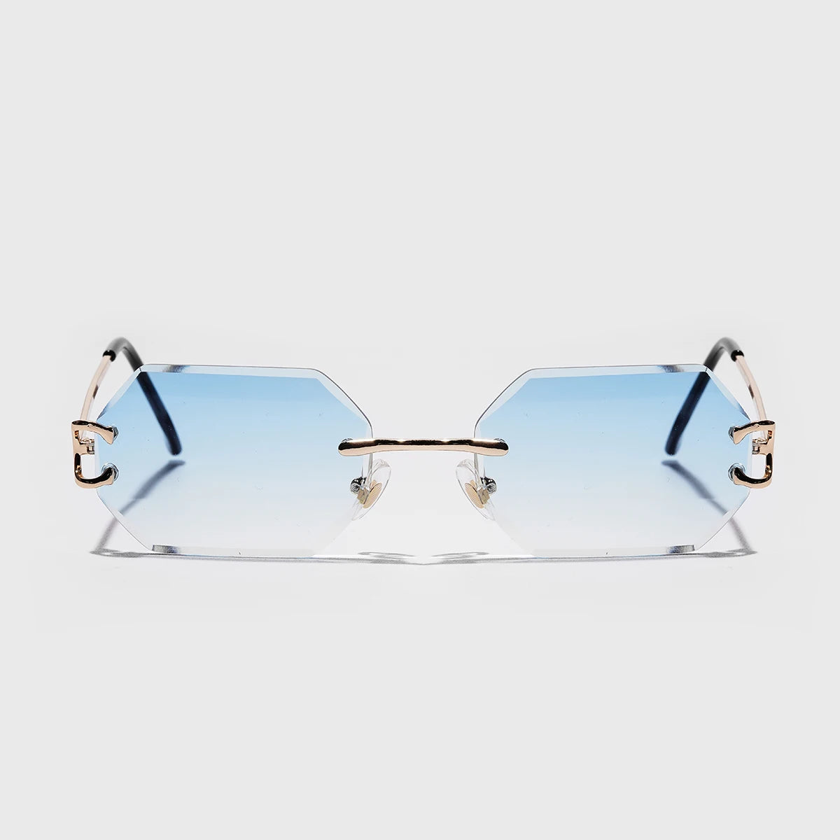Ruiao 2025 new rimless luxury Sunglasses diamond cut sun shades for man and women designer brand glasses UV400 frameless eyewear