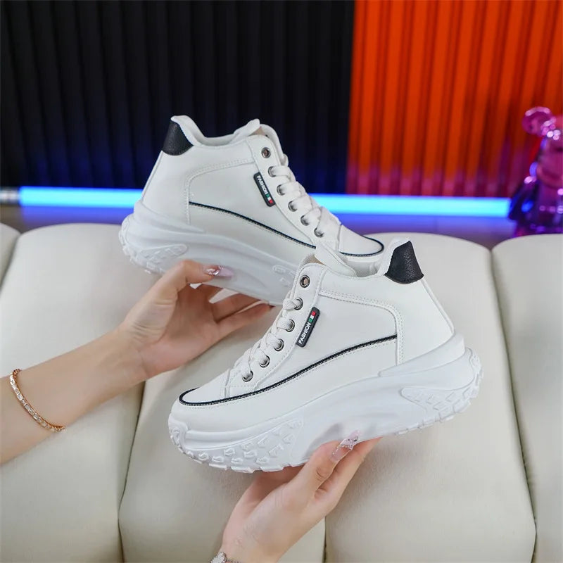 Retro Women Shoes Spring Platform Shoes Casual Sneakers Versatile Fashion Thick Soled Shoes High Quality Women Sneakers