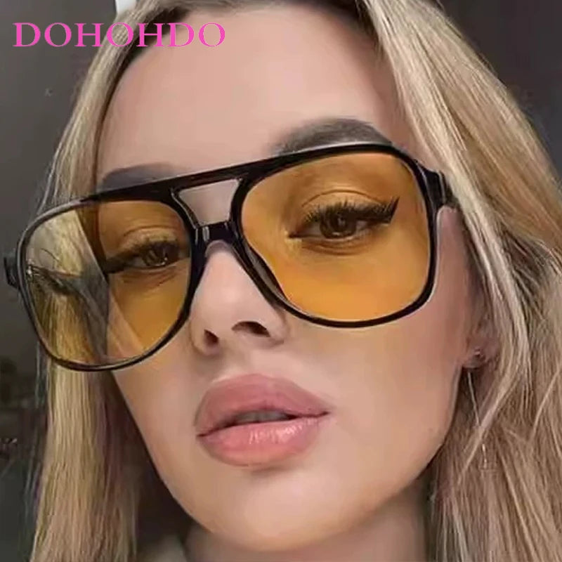 Classic Double Bridge Oversized Pilot Outdoor Women Sunglasses Luxury Designer Brand Men Sunglass Driving Travel Eyewear UV400