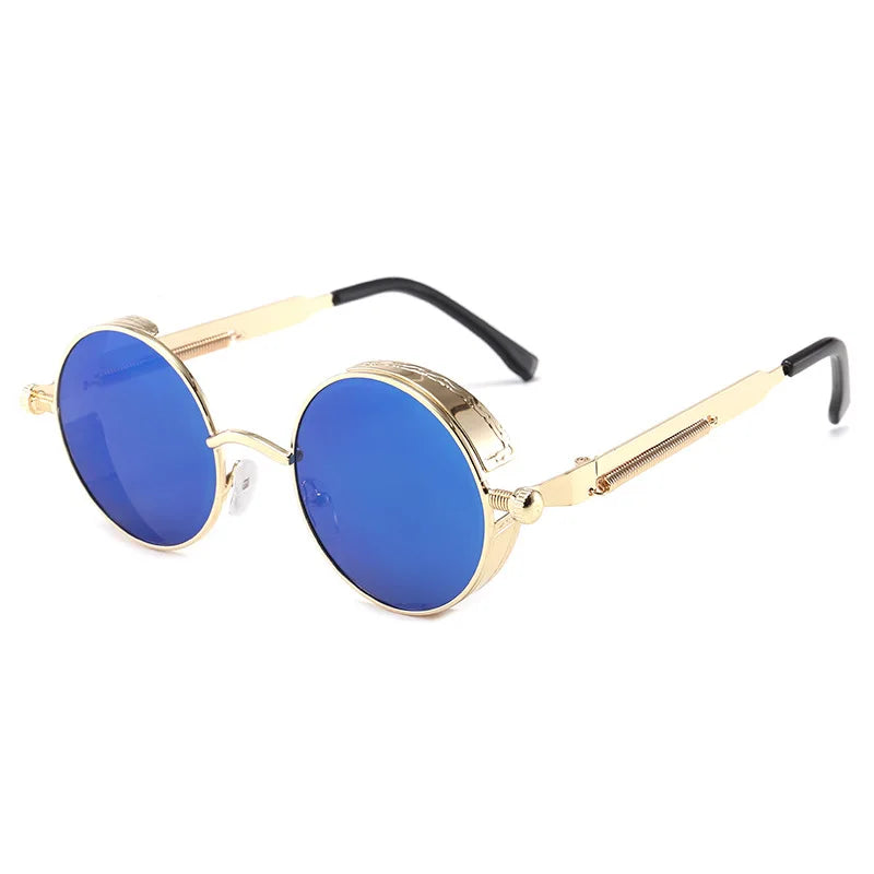 Metal Steam Punk Sunglasses Men Women Fashion Round Mirror Glasses Brand Designer Vintage Sun Glasses Retro Eyeglasses UV400