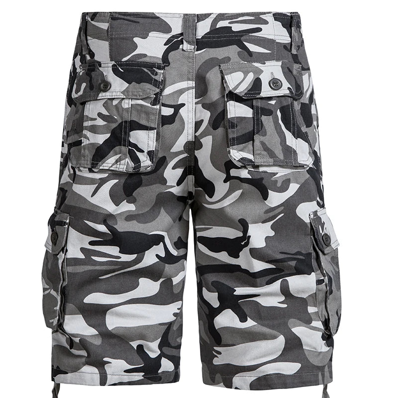 Mens Camo Shorts Men Camouflage Overalls Loose Casual Outdoor Sports Half Pants Side Pocket Cotton Comfortable Shorts