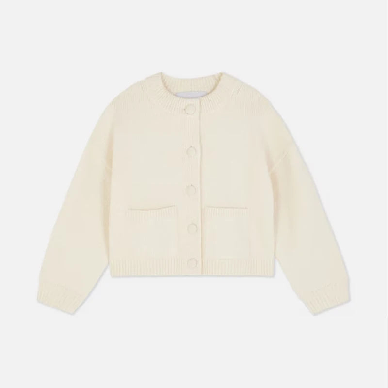 Casual Solid Knitted Cardigan Women O-neck Long Sleeve Single-breasted Pocket Sweater 2025 Autumn Lady Daily Knitwear