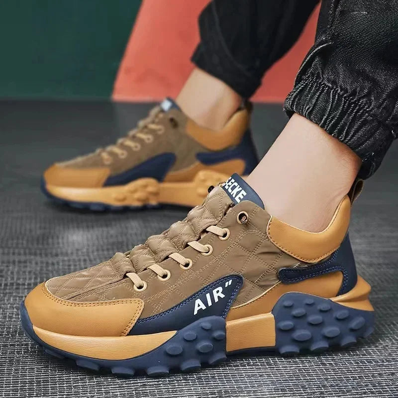 Men's Comfortable Running Shoes Dad Sneakers Thick Sole Breathable Low Cut Spring Autumn Season Sporty Casual Shoes