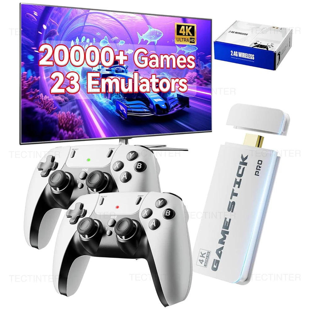 M15 Video Game Console 4K TV Game Stick 64G Built-in 20000 Games Retro Handheld Game Player With Wireless Gamepad Controller