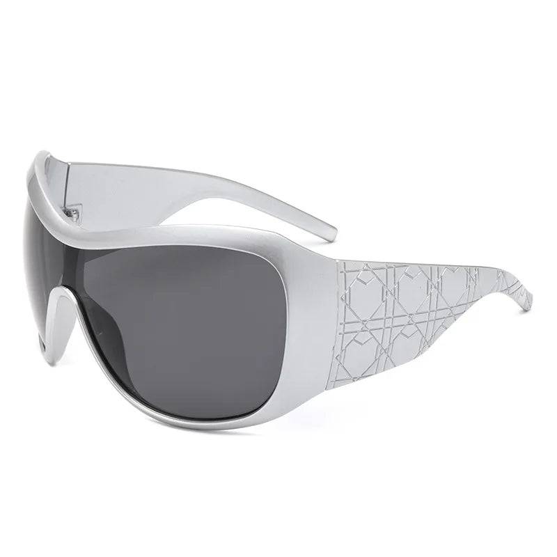 one piece oversized Y2K sunglasses for women men vintage square shield gradient hip hop sun glasses female sexy driving shades