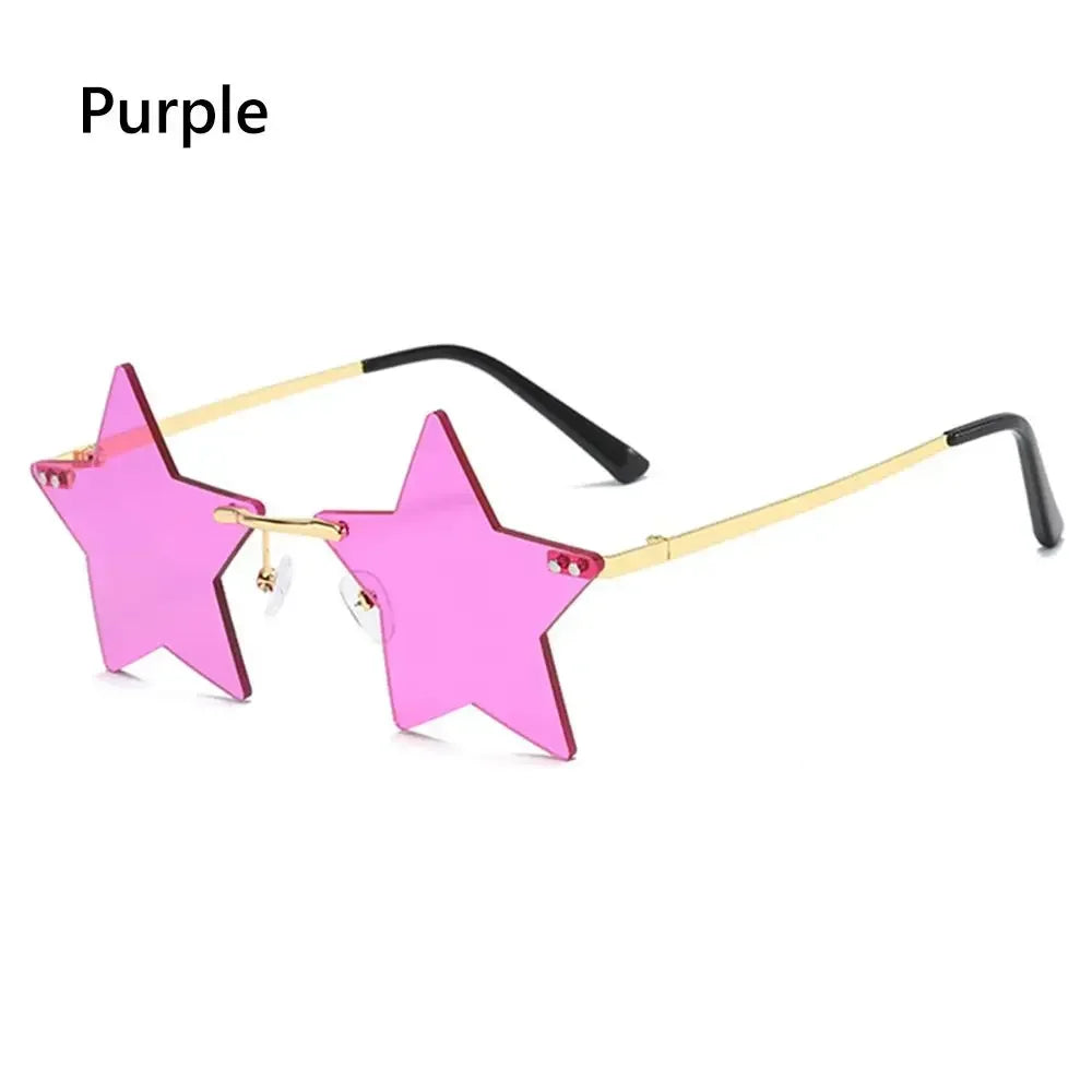 Star Shape Sun Glasses Funny Pentagram Eyewear Eyeglasses Christmas Decoration Party Glasses Rimless Sunglasses Driver Goggles