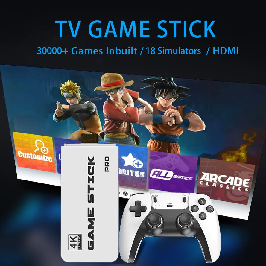 4K TV Game Stick M15 Video Game Console Built-in 40000+/50000 Games 128G Handheld Game Player Wireless Controller Retro Gamepad