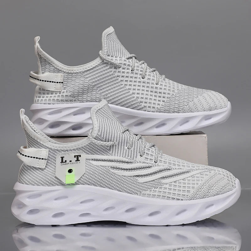 Summer Men Casual Sport Shoes Breathable Lightweight Sneakers Outdoor Mesh Black Running Shoes Athletic Jogging Tennis Walking