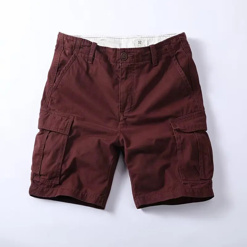 Cotton Men Shorts Cargo Shorts Versatile Shorts for Daily Travel Twill Solid Color Short Pants Summer High Quality Sweatpants