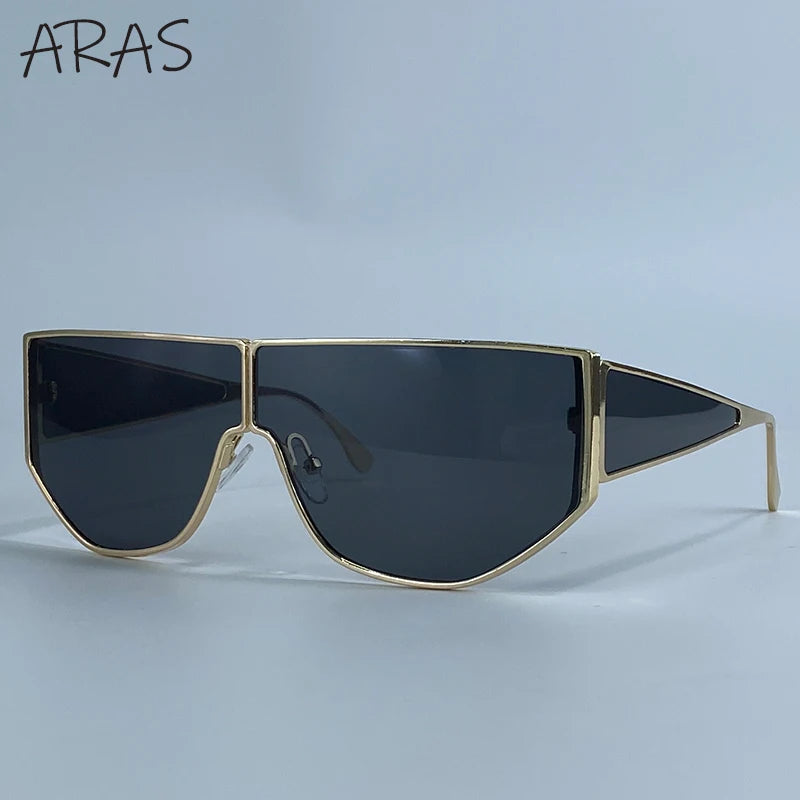 Y2K Punk Shield Sunglasses Women 2025 Luxury Brand Oversized Trendy Sun Glasses Windproof Night Vision Driving Goggle Eyewear