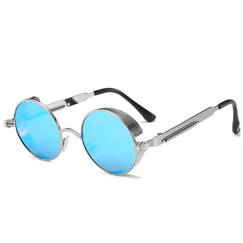 Metal Steam Punk Sunglasses Men Women Fashion Round Mirror Glasses Brand Designer Vintage Sun Glasses Retro Eyeglasses UV400