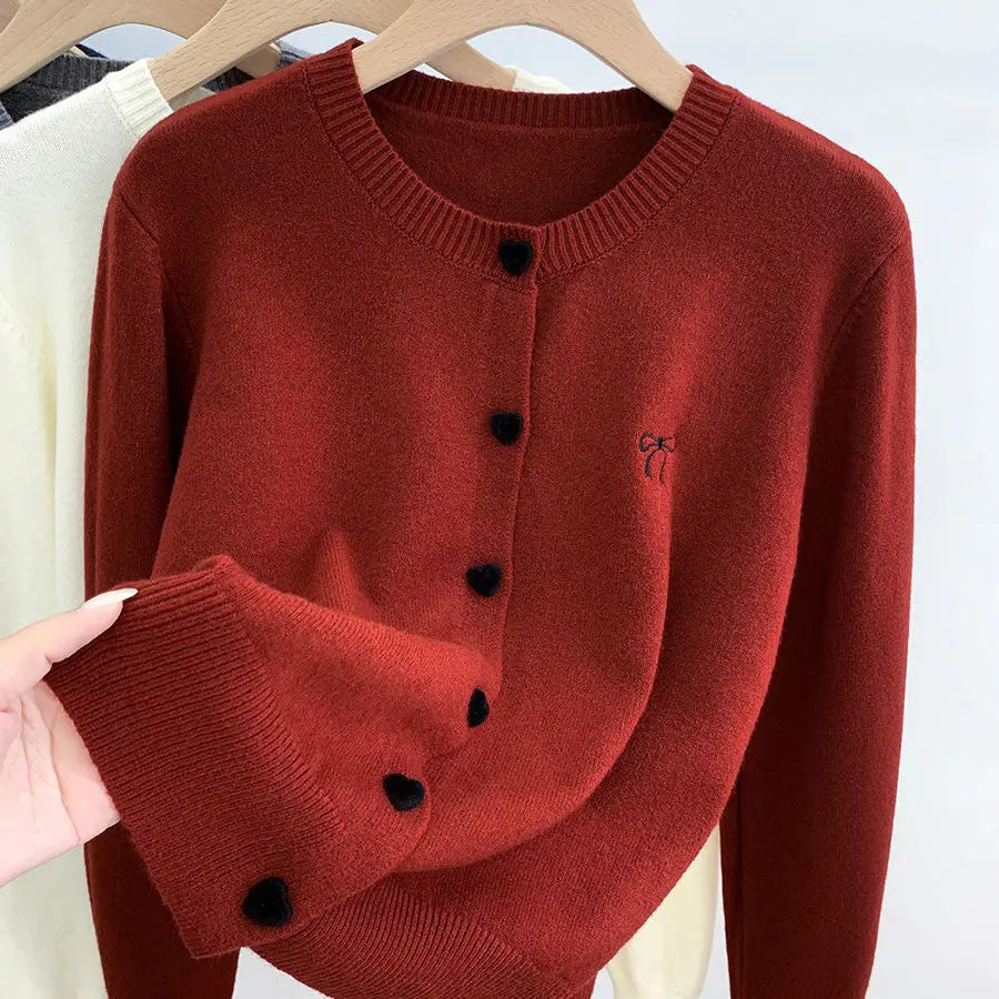 Zekye Sweet Style Long-sleeve Knitted Sweater Women 2025 Fall/winter Basic Top Cardigan Outerwear Pullover Top Ladies Sweaters