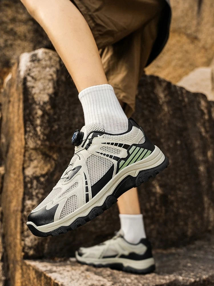 Hollow Breathable Thick Platform Mesh Upper Man Casual Sneaker Outdoor Mountain Low Price Walking Simple Sports Shoes for Men