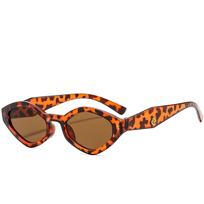 New Trendy Small Frame Polygonal Women's Sunglasses Luxury Brand Design Sunglasses Men Outdoor Travel Shade Eyewear Female UV400