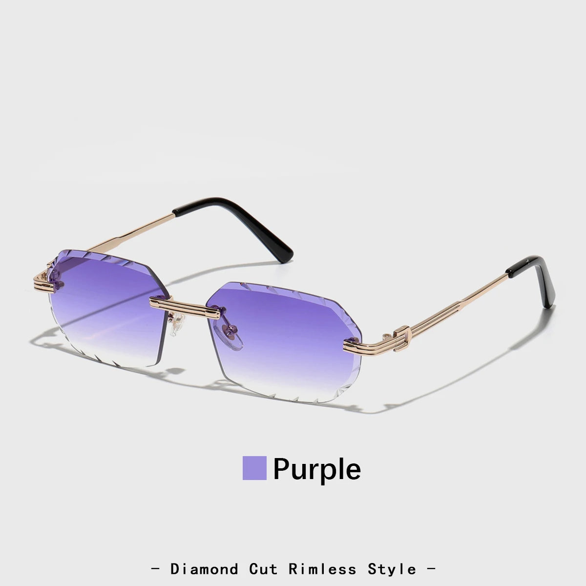 Ruiao 2025 new rimless luxury Sunglasses diamond cut sun shades for man and women designer brand glasses UV400 frameless eyewear