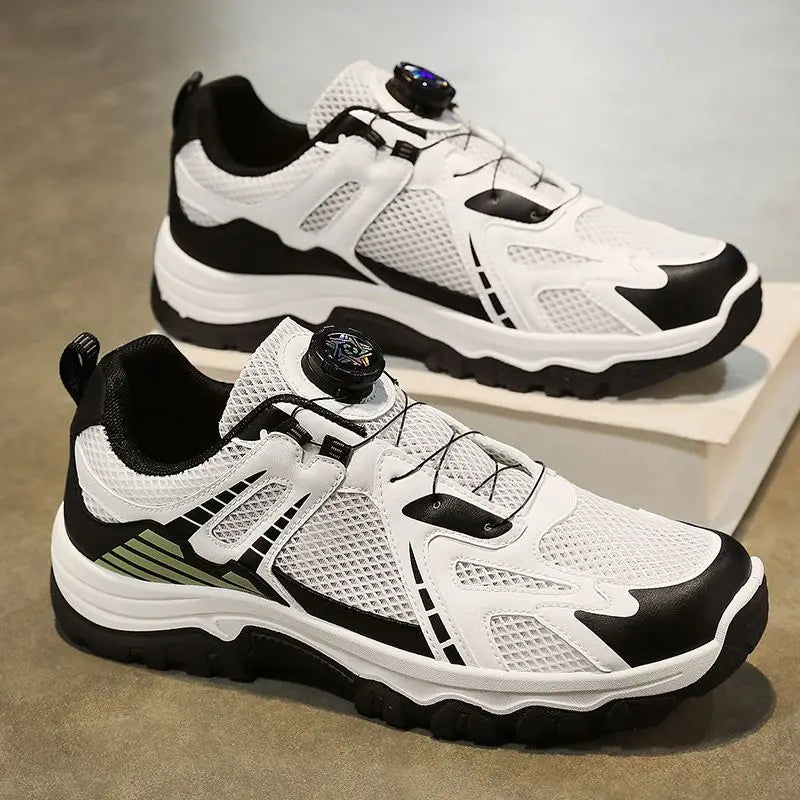 Hollow Breathable Thick Platform Mesh Upper Man Casual Sneaker Outdoor Mountain Low Price Walking Simple Sports Shoes for Men