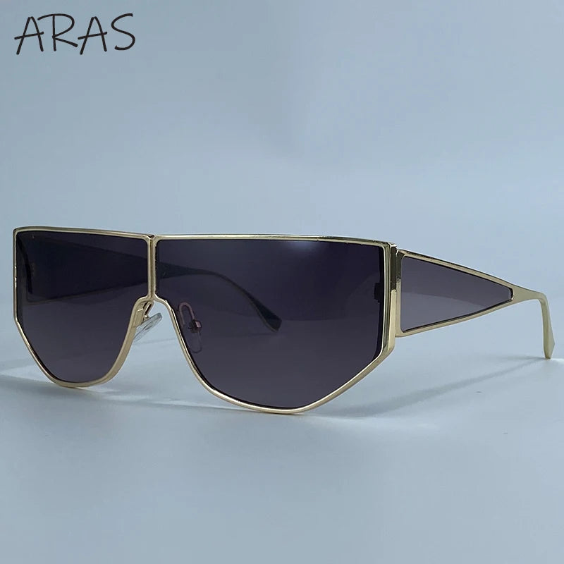 Y2K Punk Shield Sunglasses Women 2025 Luxury Brand Oversized Trendy Sun Glasses Windproof Night Vision Driving Goggle Eyewear