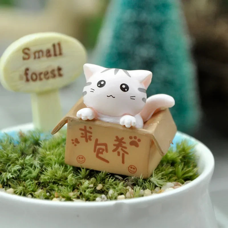 Kawaii Mini Cat Ornament Garden kitten statue Gift For Kids Children Baby Room Decoration Toy Miniature Figurines Home Decor