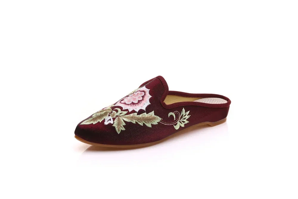 Chinese Style Summer Harajuku Slippers Women Shoes for Women Fashion Casual Vintage Embroidery Ethnic Style Streetwear