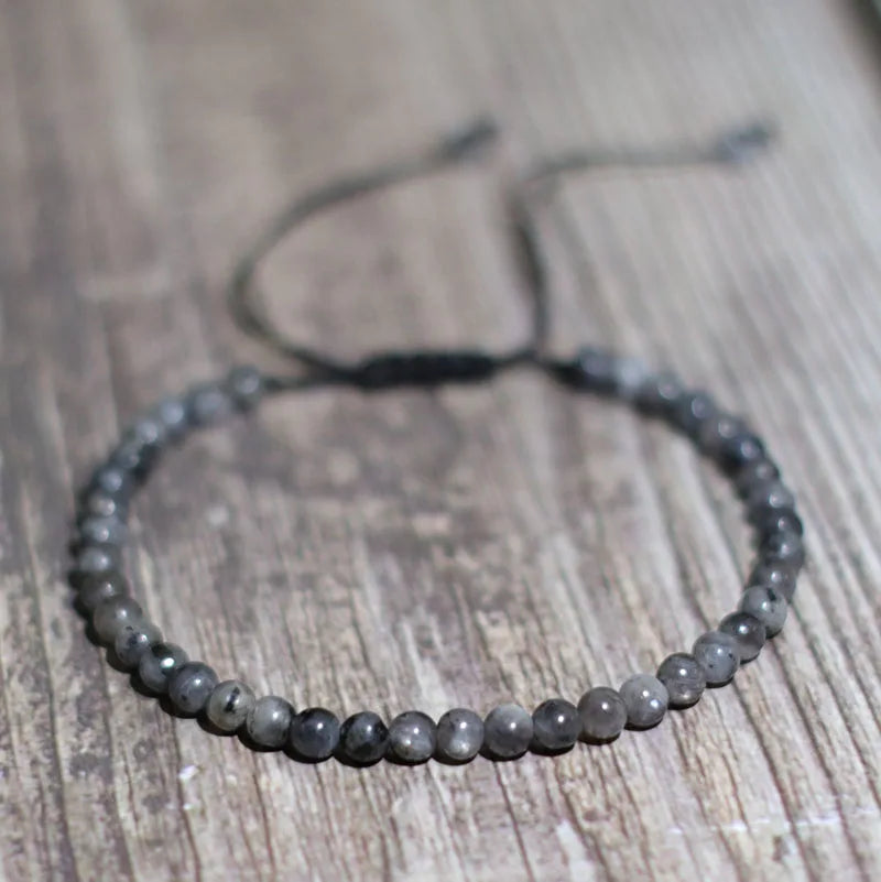 Fashion 4mm Natural Stone Bracelet Men Women Handmade Braided Adjustable Braclet Small Tiger Eyes Howlite Agates Beads Braslet