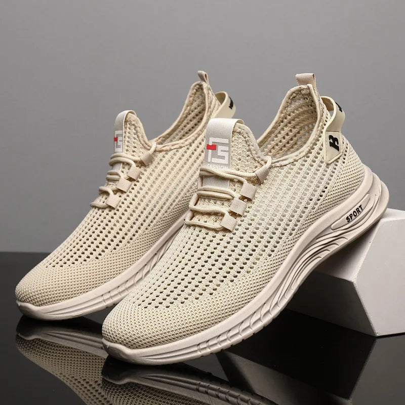 Oulylan Men's Sneakers Classic Casual Shoes Breathable Mesh Running Sneakers Without Laces Lightweight Men Shoes 2025 Summer New