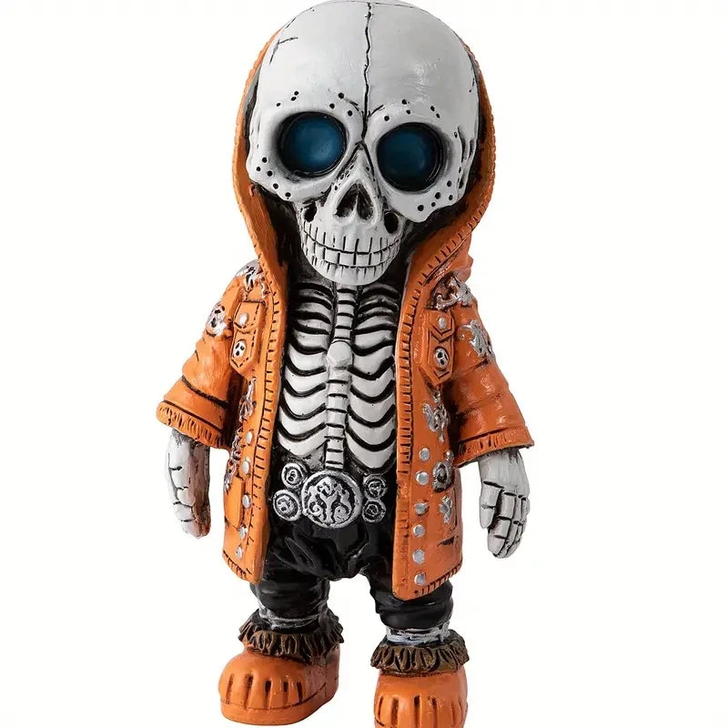 1pc Cool Skeleton Figures, Skeleton Statue, Collectible Gothic Skull Sculpture Halloween Decoration For Home Office Room Decor