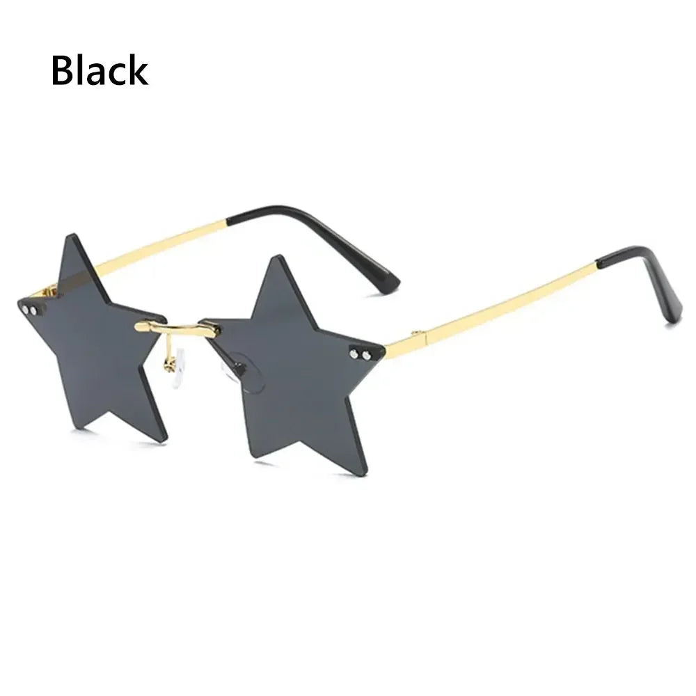 Star Shape Sun Glasses Funny Pentagram Eyewear Eyeglasses Christmas Decoration Party Glasses Rimless Sunglasses Driver Goggles