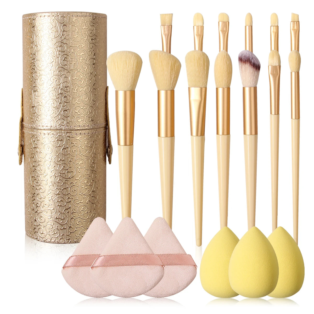 6/13/14/20PCS High-quality makeup brush set, multi-functional facial brush set & soft powder puff set & portable storage bucket