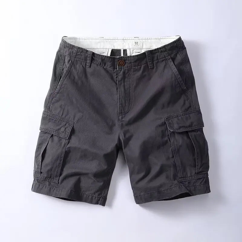 Cotton Men Shorts Cargo Shorts Versatile Shorts for Daily Travel Twill Solid Color Short Pants Summer High Quality Sweatpants