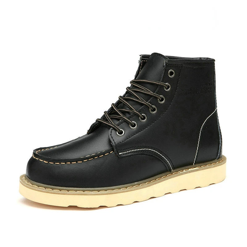Spring New Genuine Leather Men's Boots Luxury High Quality Men Ankle Boots Fashion Handmade Motorcycle Boots Men Waterproof Shoe