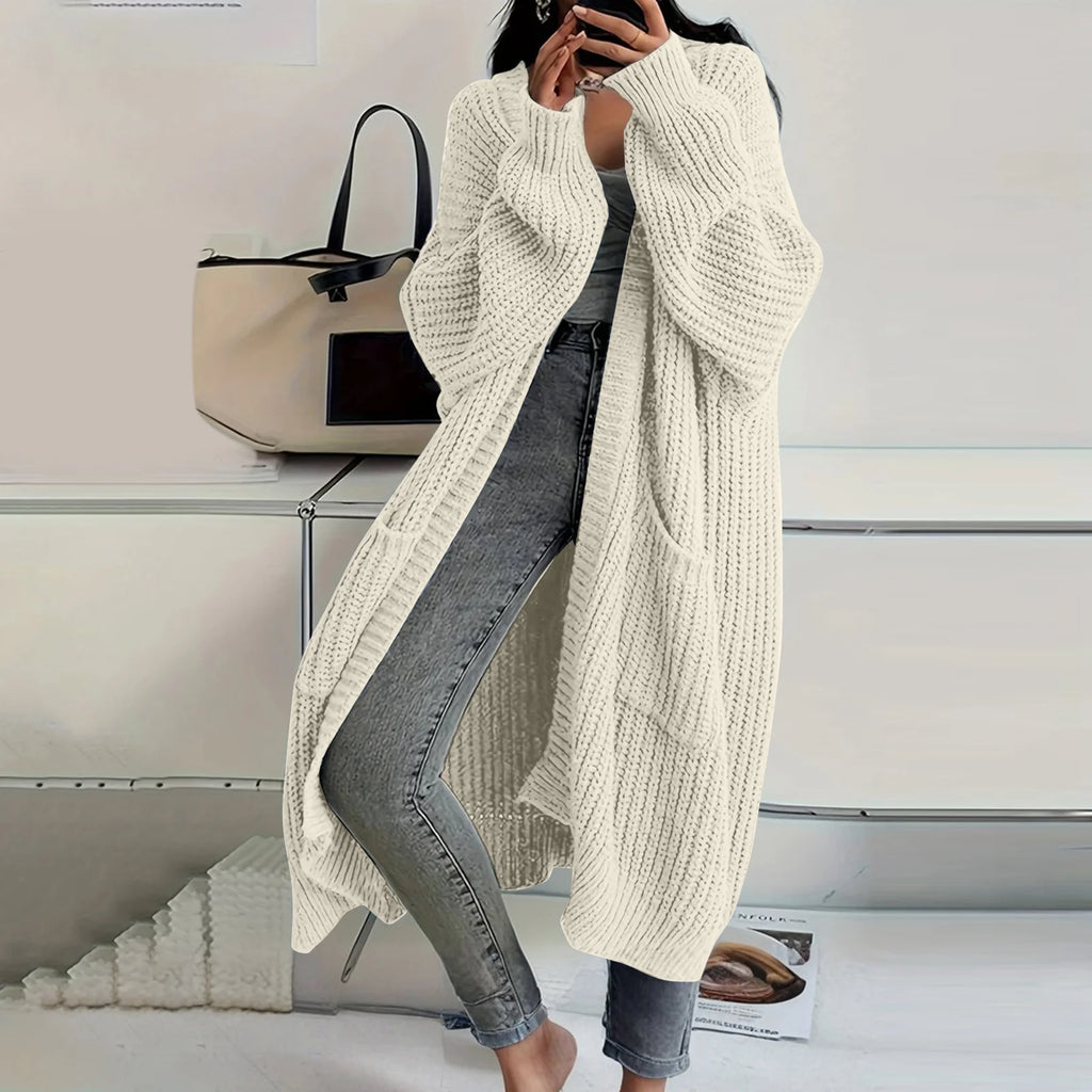 Women's Loose Long Knitted Cardigan Sweater Coat Autumn Winter Long Sleeved Long Knitwear Female Street Fashion Sweater Jacket