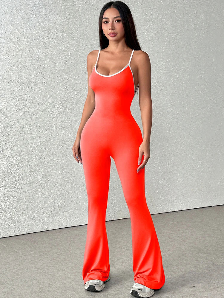 Women's Jumpsuits Streetwear Fashion Summer New Casual Slim Clothing Solid Sexy Sling Backless Elegant Female Jumpsuits Clothing