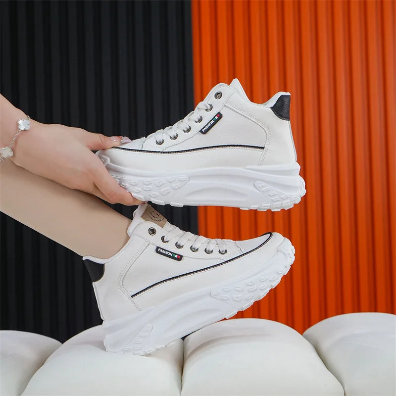 Retro Women Shoes Spring Platform Shoes Casual Sneakers Versatile Fashion Thick Soled Shoes High Quality Women Sneakers