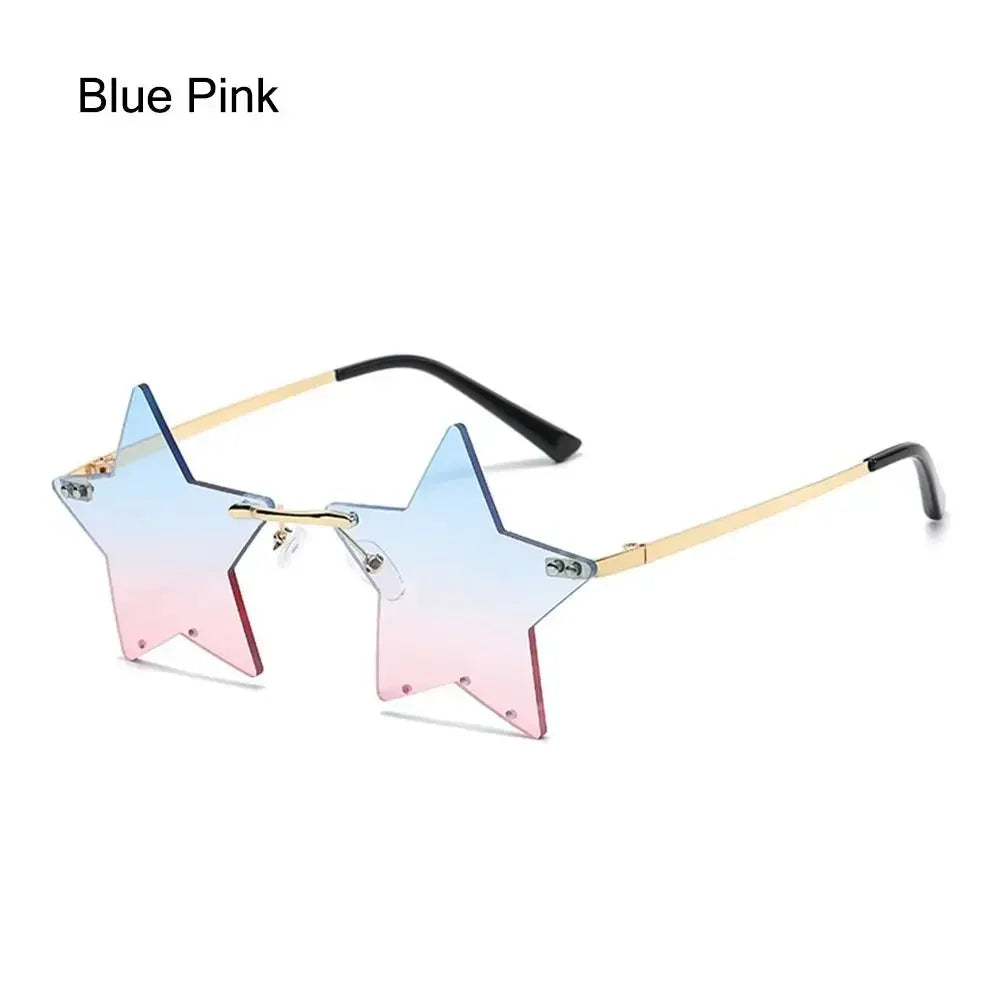 Star Shape Sun Glasses Funny Pentagram Eyewear Eyeglasses Christmas Decoration Party Glasses Rimless Sunglasses Driver Goggles