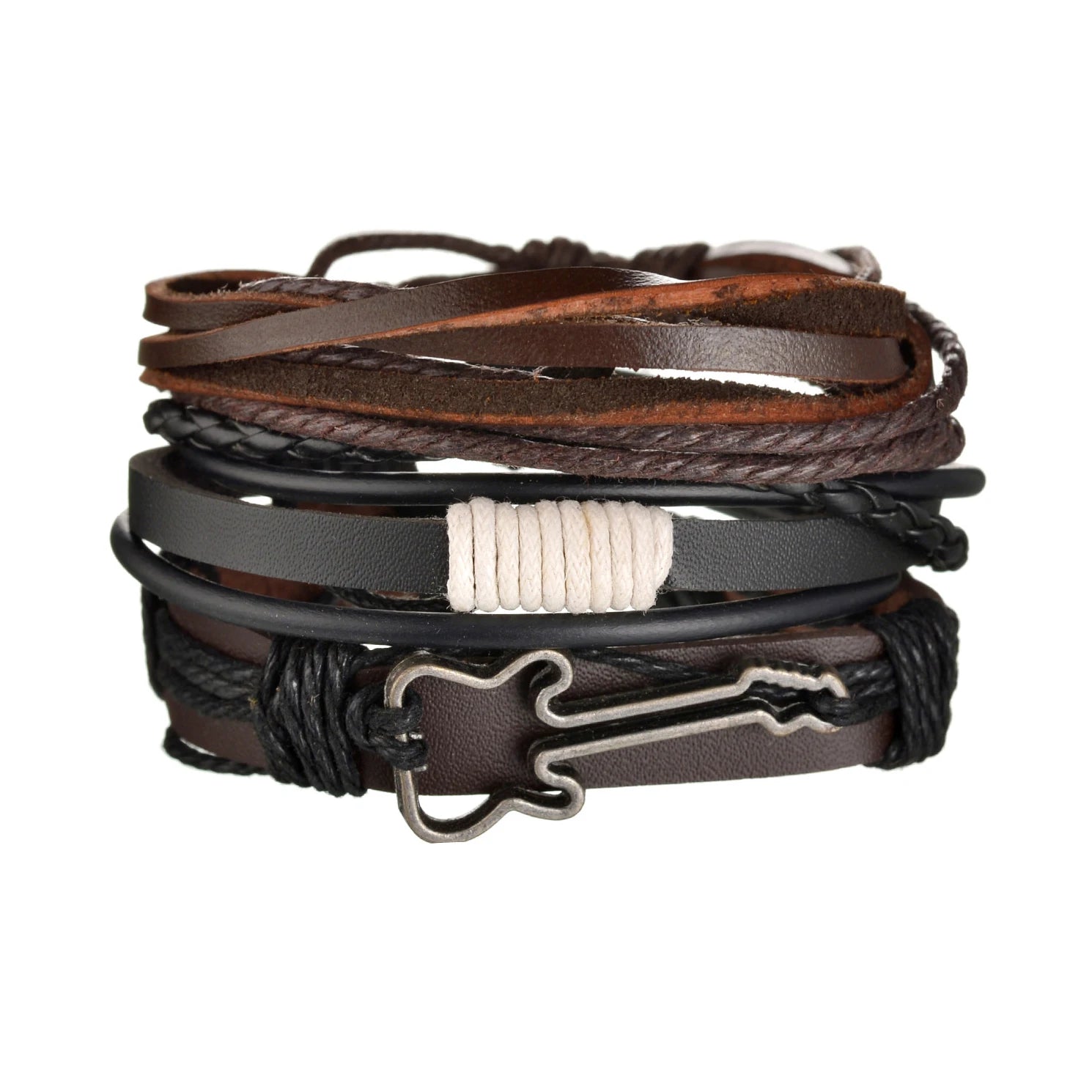 Men's Cross Leather Bracelet Prayer Multi Layer Braided Stainless Steel Fashion Classic Wristband Birthday Gift For Men Women