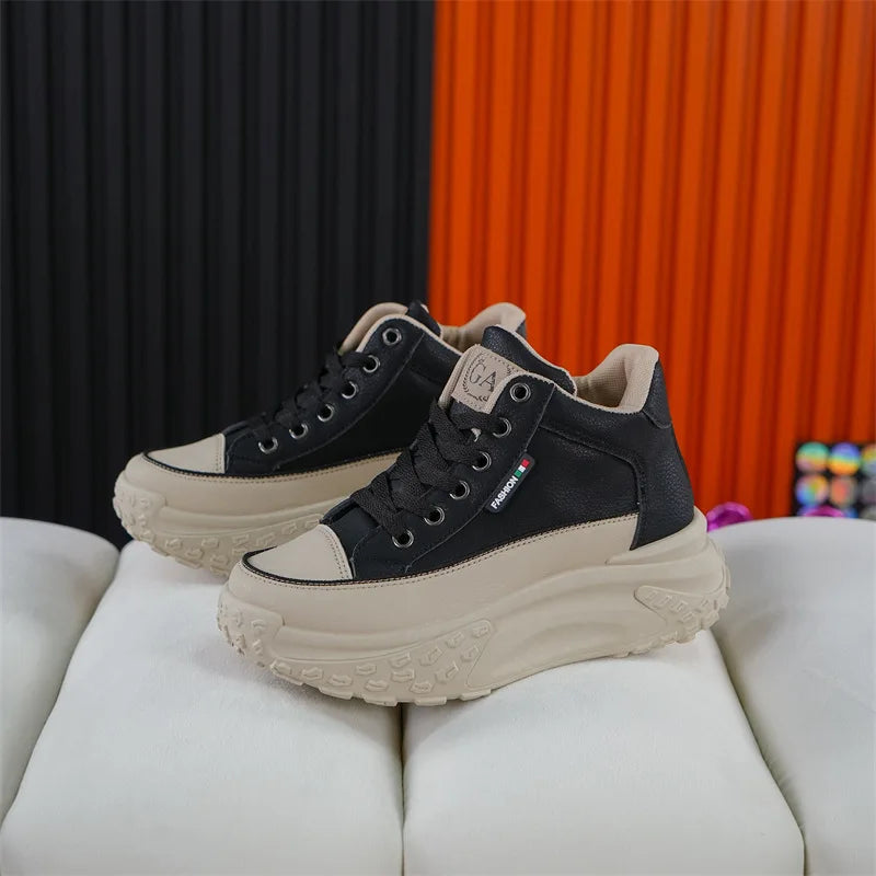 Retro Women Shoes Spring Platform Shoes Casual Sneakers Versatile Fashion Thick Soled Shoes High Quality Women Sneakers