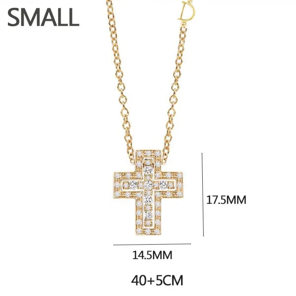 ANDYWEN 925 Sterling Silve Big Double Cross Pendant Long Chain Neckalce 2021 Korea Women High Quality D Twist Chain Jewelry Gift