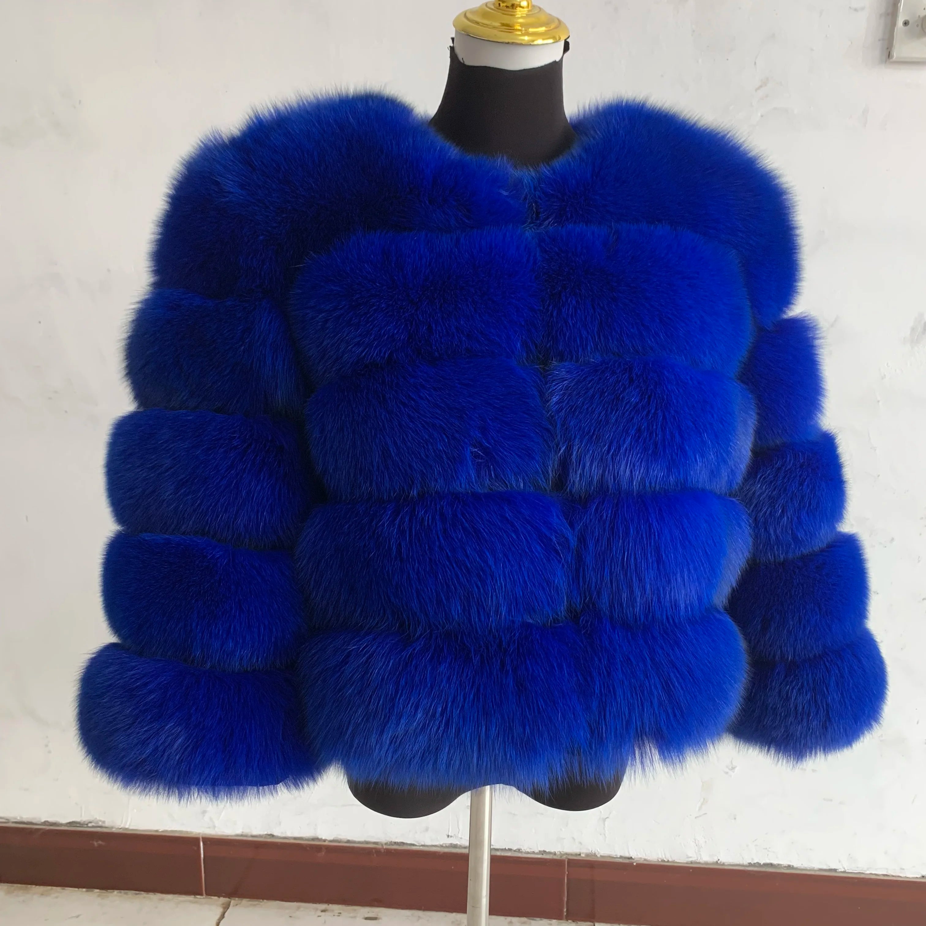 New Real fox fur coat women's winter warm 100% natural fur jacket Short Raccoon fur coat women's  high quality hot sale