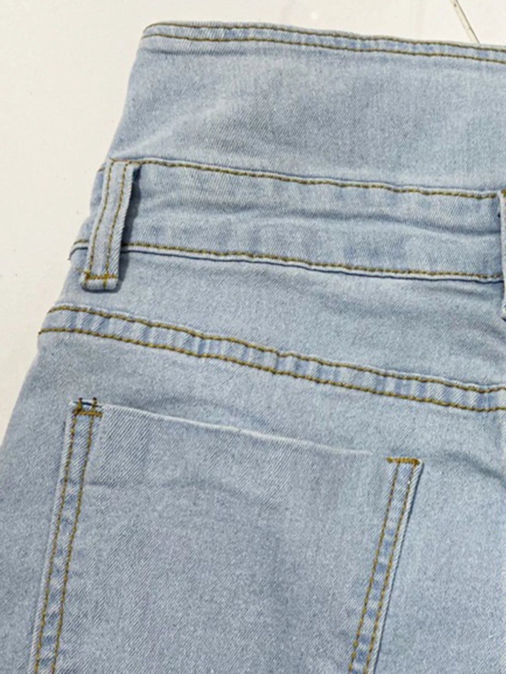 Women's Sexy Hip-Lifting Ripped Skinny Jeans, Fashionable and Casual High-Waisted Single-Breasted Elastic Jeans, Comfortable Fit, Da