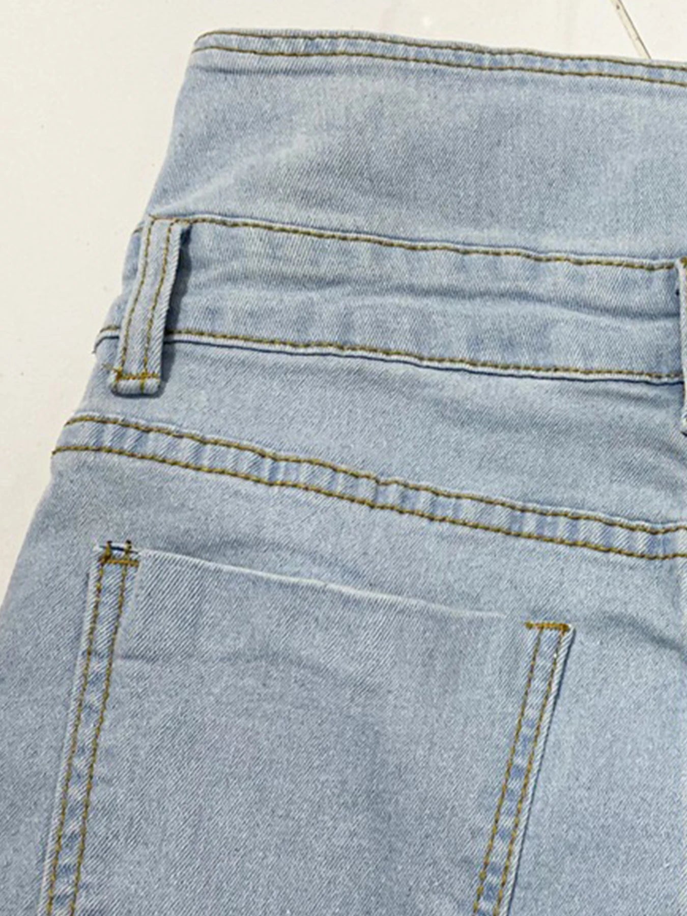 Women's Sexy Hip-Lifting Ripped Skinny Jeans, Fashionable and Casual High-Waisted Single-Breasted Elastic Jeans, Comfortable Fit, Da