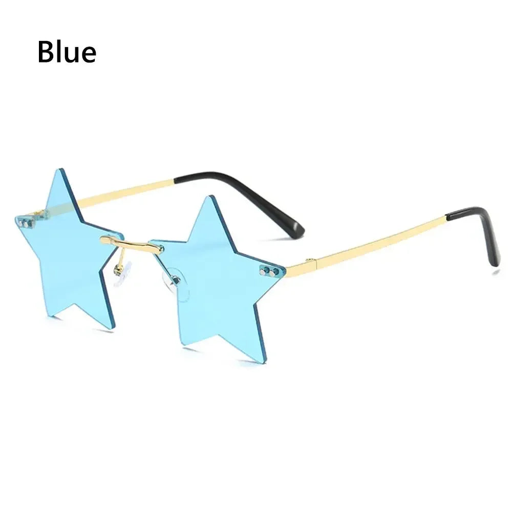Star Shape Sun Glasses Funny Pentagram Eyewear Eyeglasses Christmas Decoration Party Glasses Rimless Sunglasses Driver Goggles