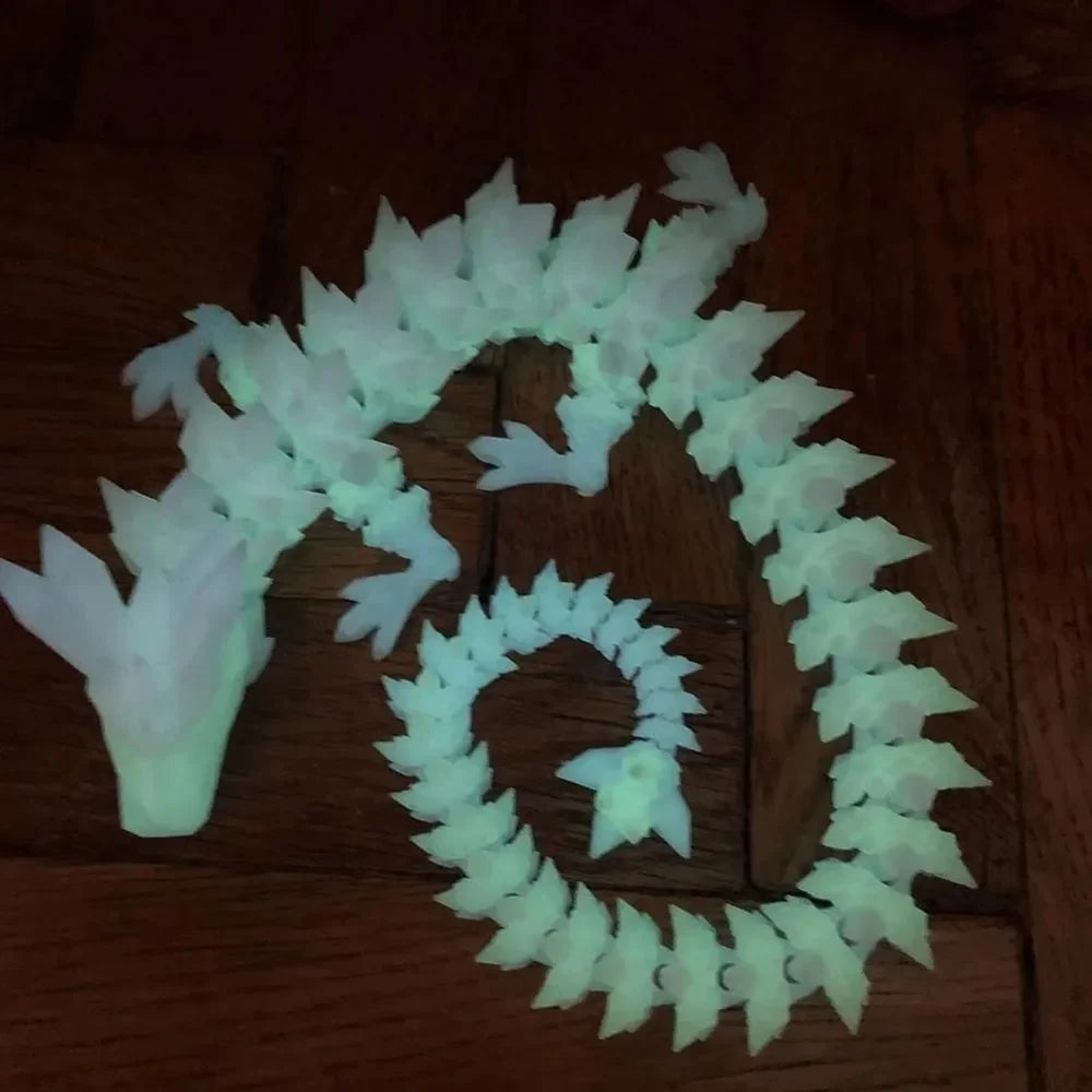 3D Printed Dragon Ornament 22/30/45cm Artificial Simulated Dragon Decorations Luminous Desktop Ornament Festival Party Gifts