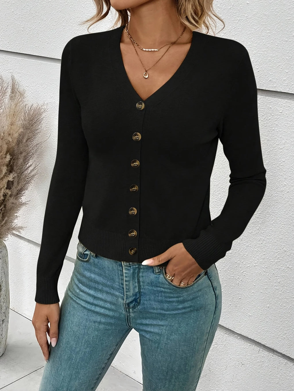 Autumn and Winter New Fashion Woman Sweater Button-down Knit Cardigan Sweater Jacket Top Women's Clothing