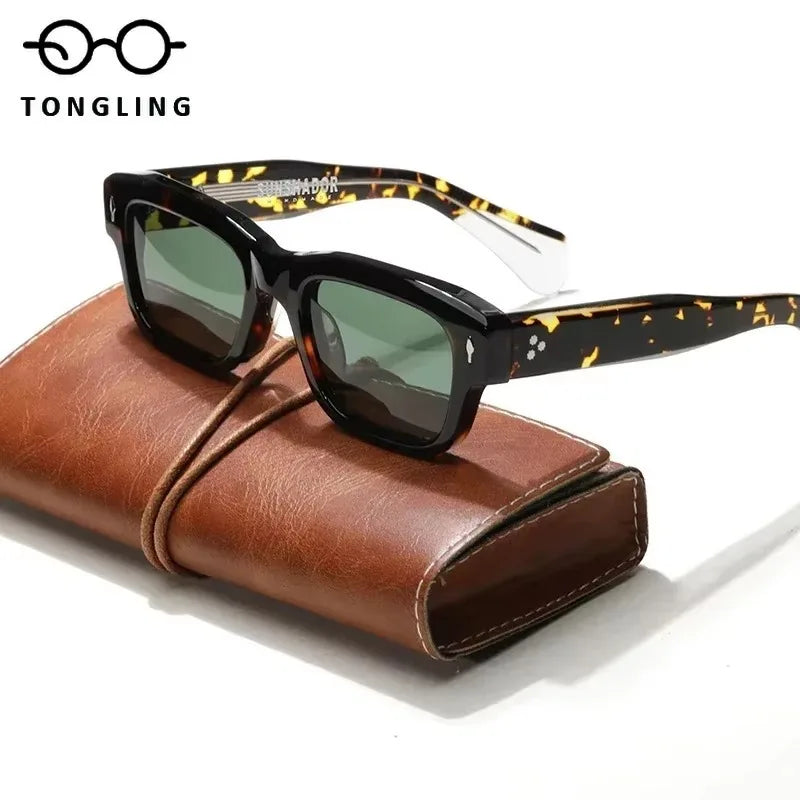 Highquality acetate designer handmade luxury SJEFF personalized Men UV400 sunglasses Support custom logos or prescription lenses